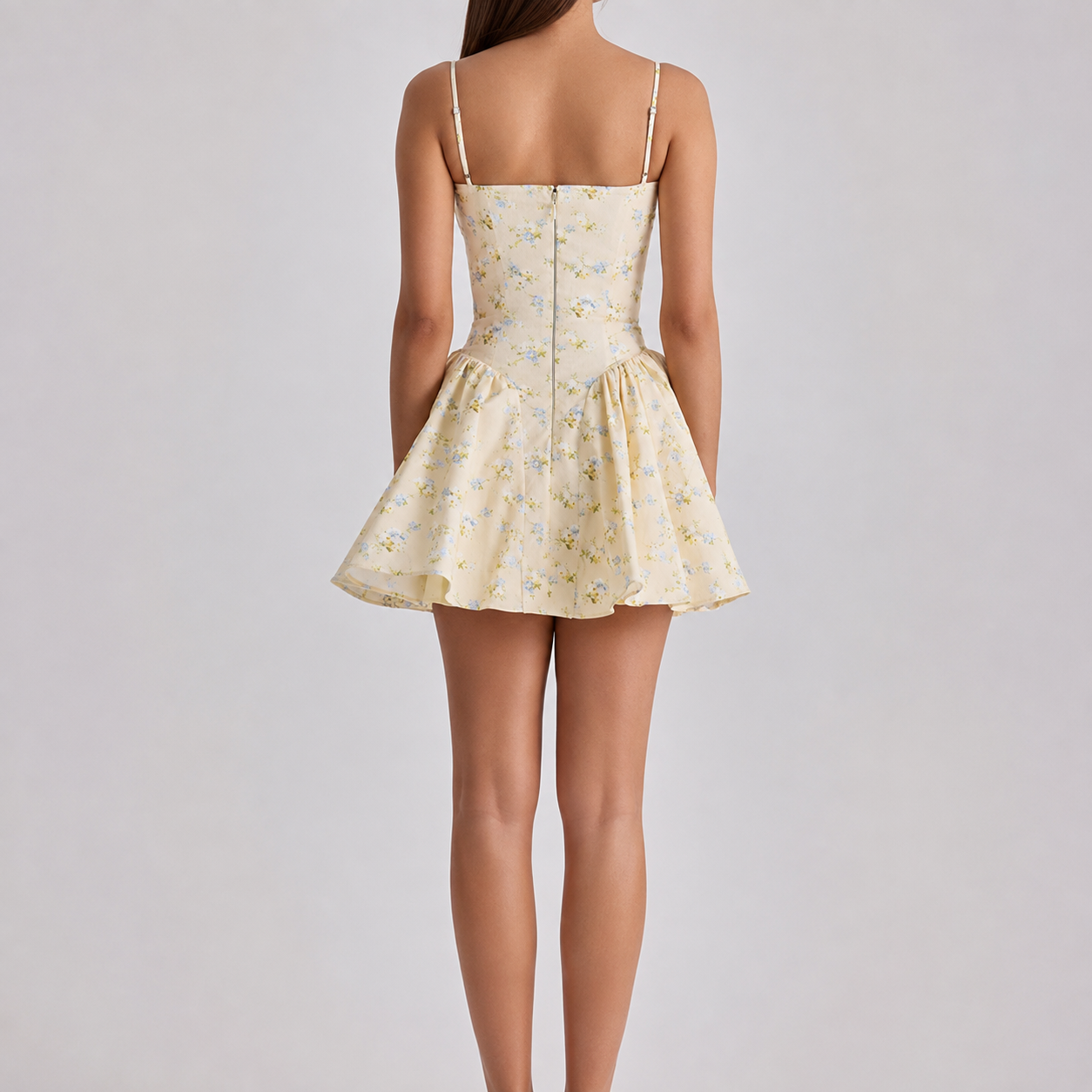 Varenna Corset Bodice Floral Mini Dress
