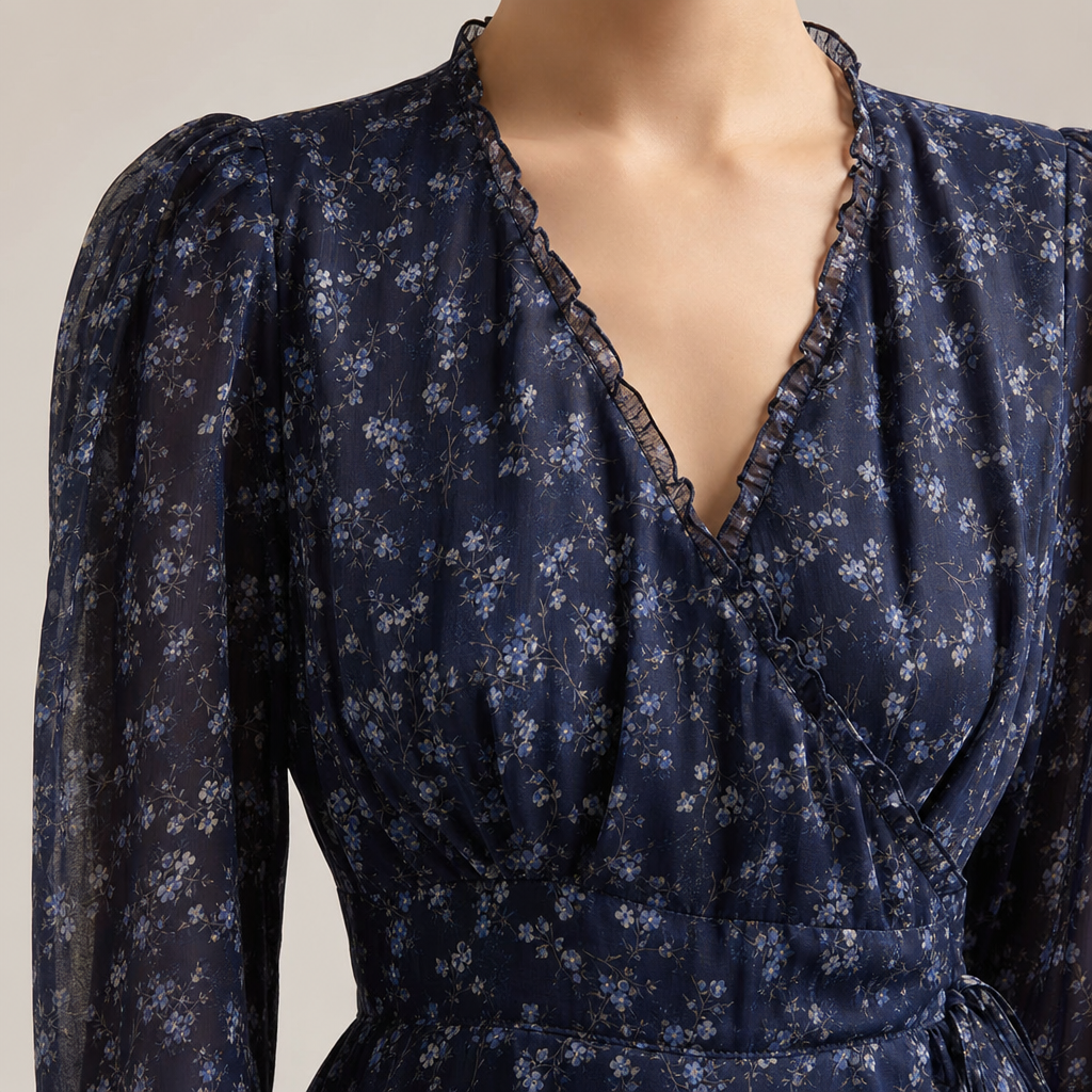 Merano Wrap Front Ditsy Floral Mini Dress