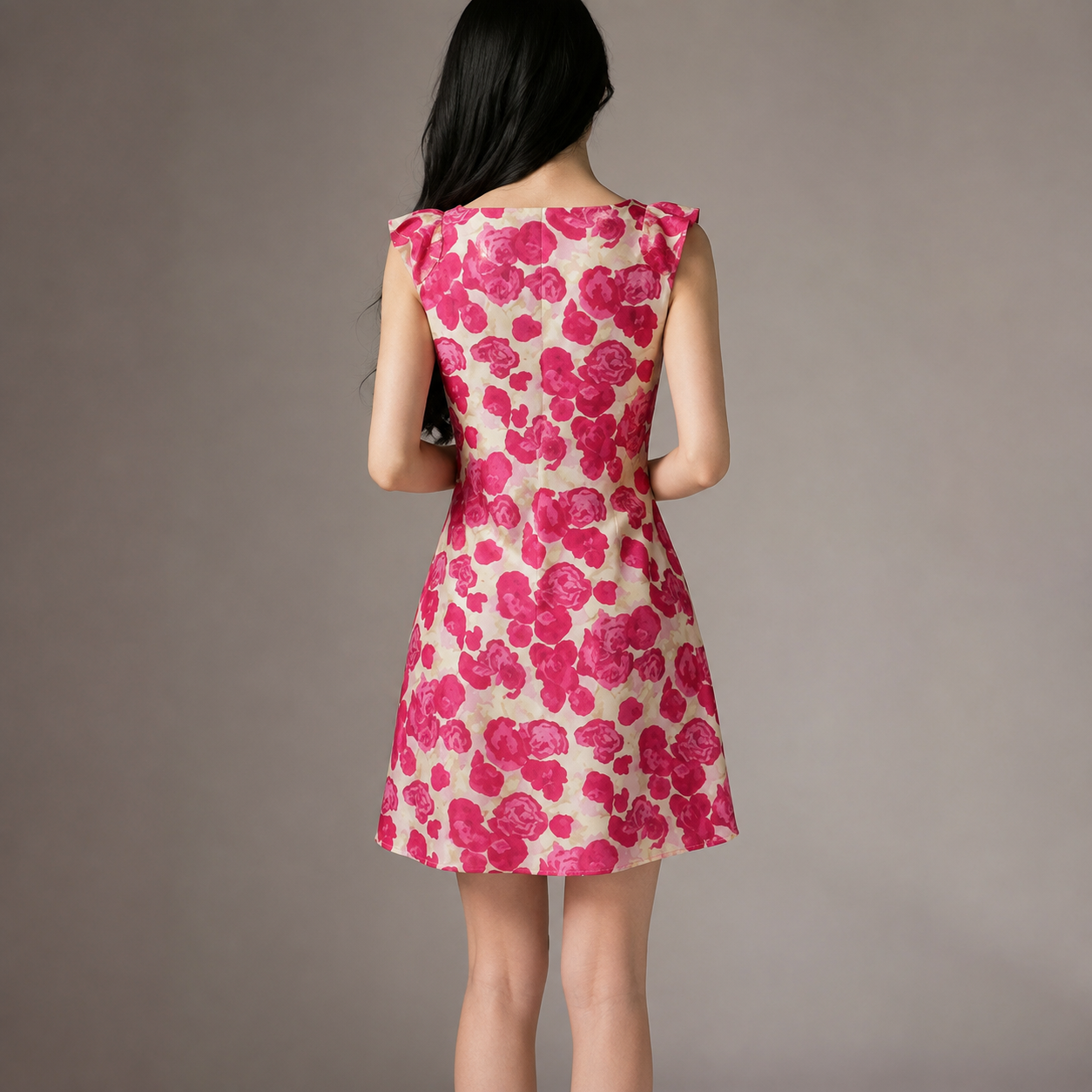 Henley Rose Print Tie Front Mini Dress