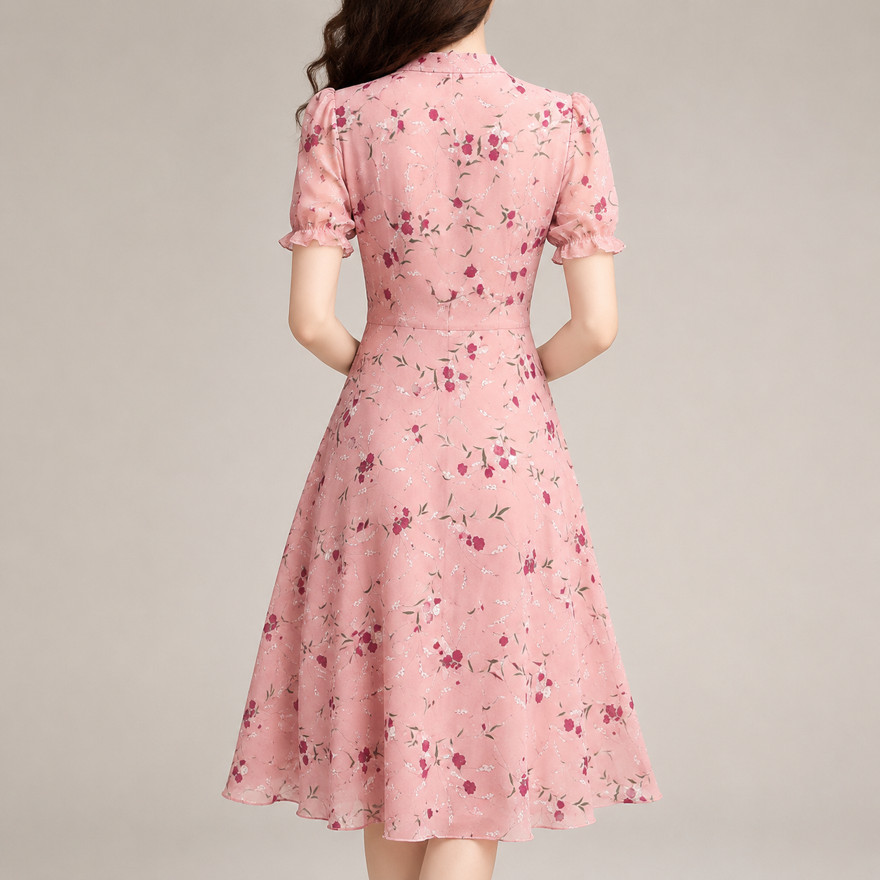 Harrogate Bow Neck Floral Midi Dress