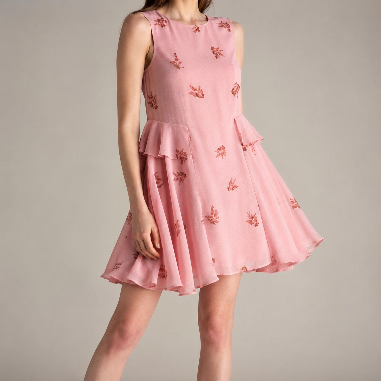 Ludlow Ruffled Floral Mini Dress