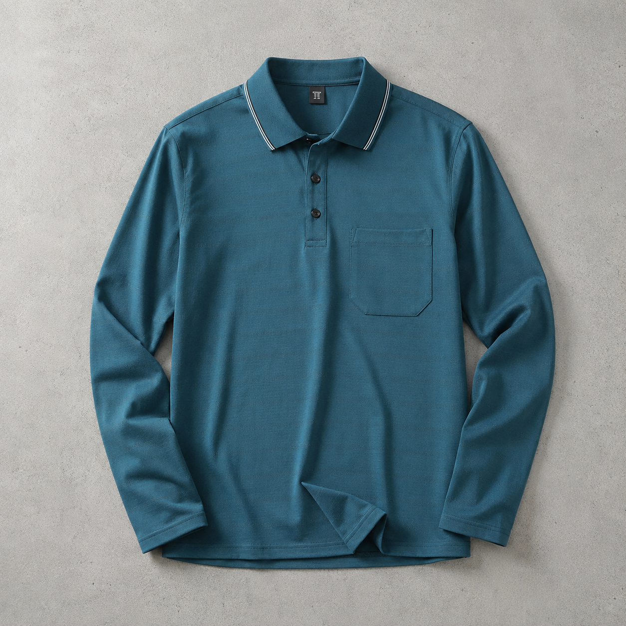 Rye Long Sleeve Tipped Collar Knit Polo