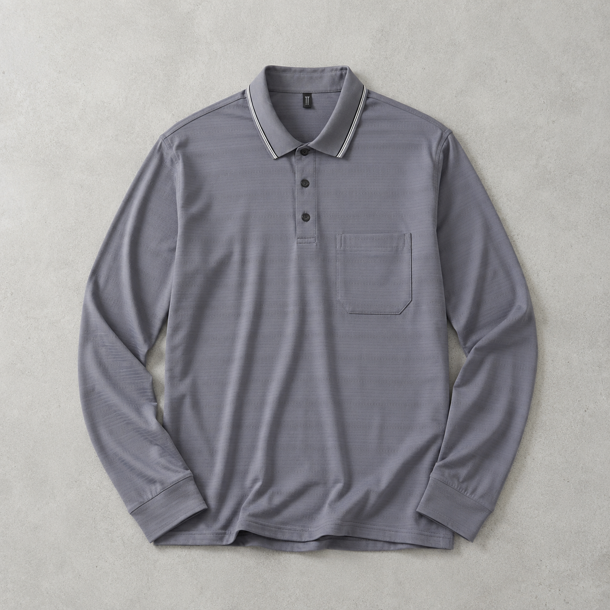 Rye Long Sleeve Tipped Collar Knit Polo