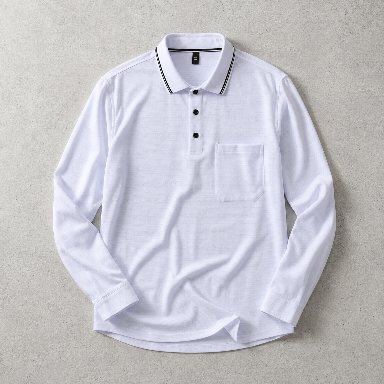 Rye Long Sleeve Tipped Collar Knit Polo