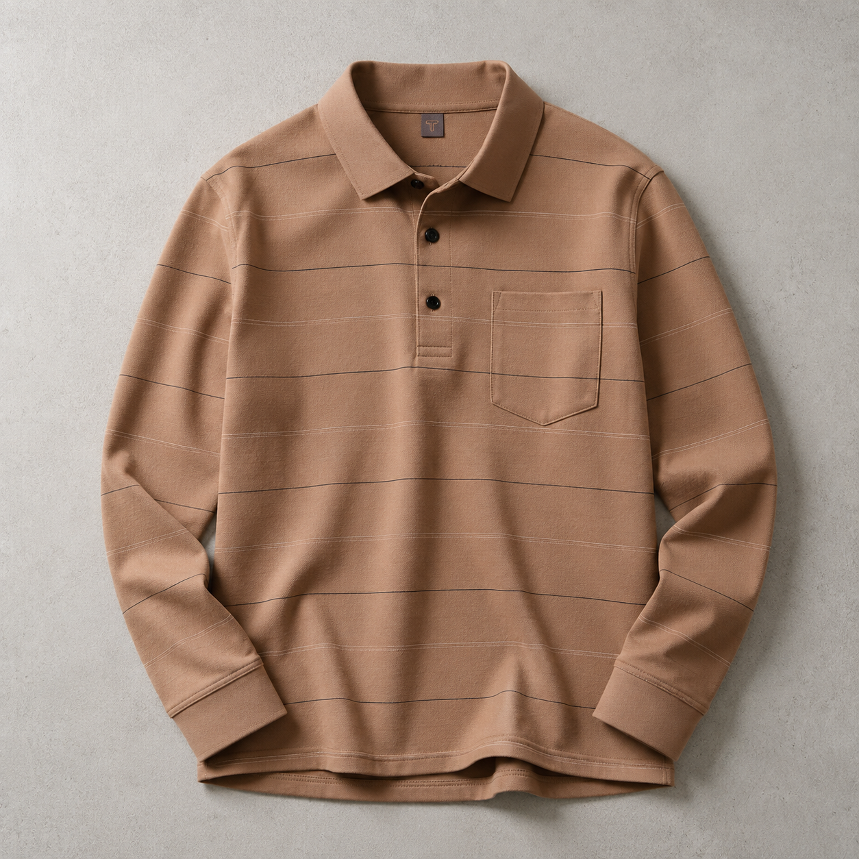 Arundel Striped Long Sleeve Knit Polo