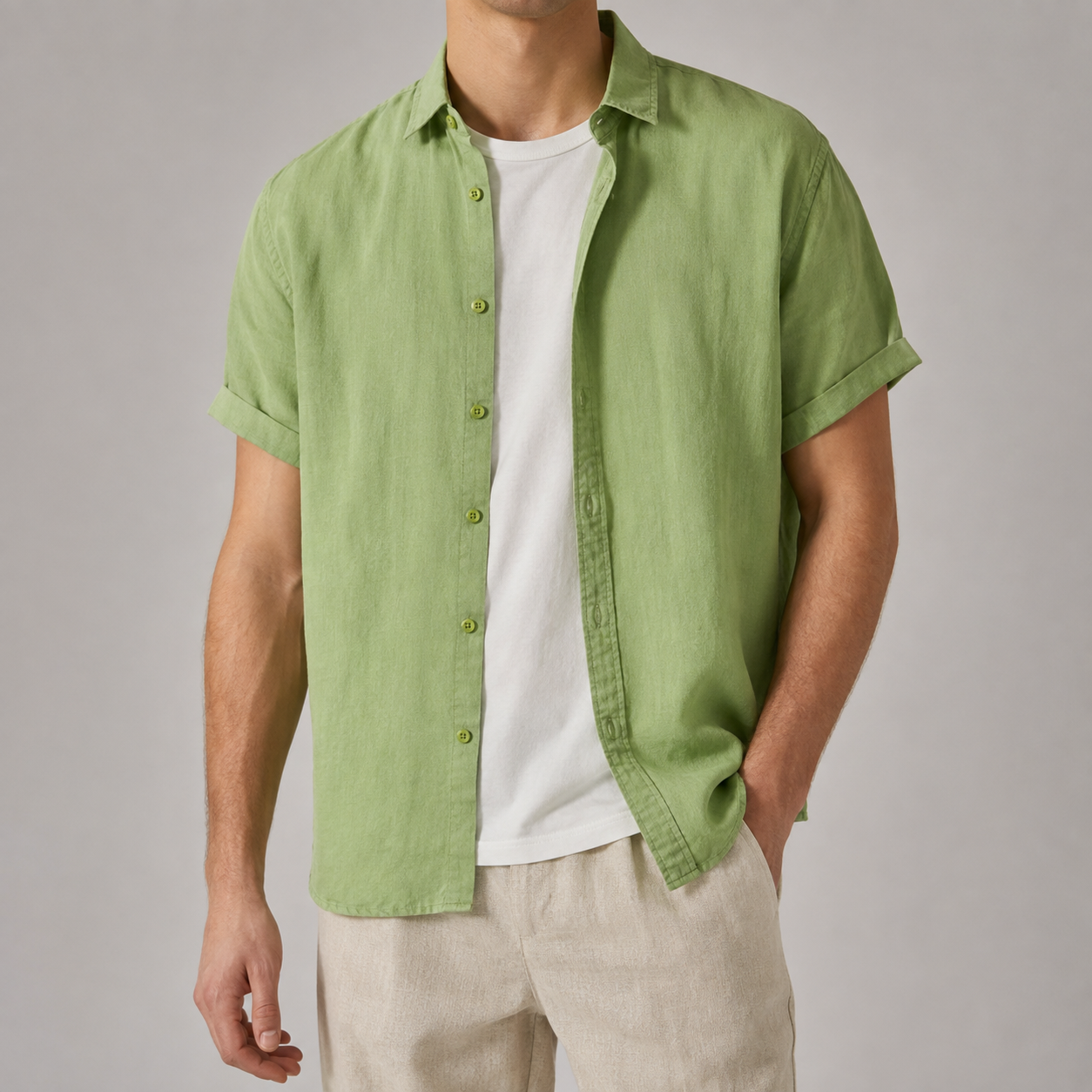 Keswick Classic Short Sleeve Linen Shirt