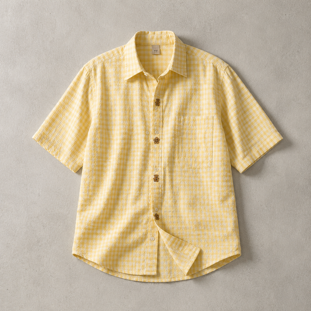 Dartmouth Yellow Gingham Short Sleeve Shirt