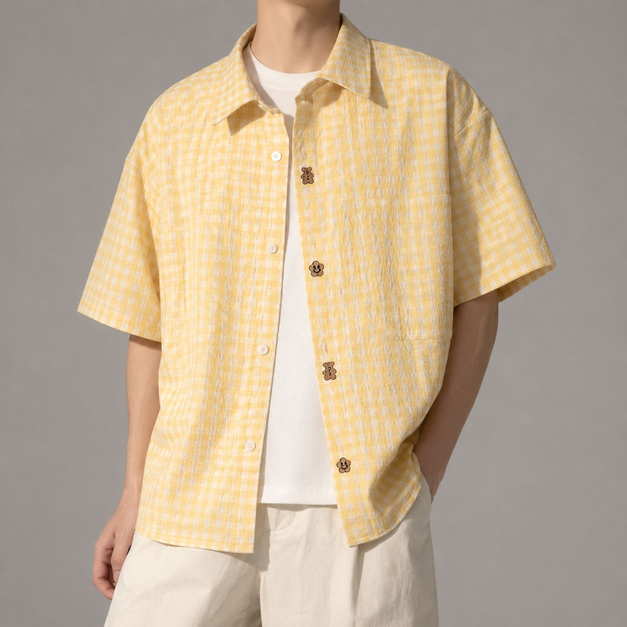 Dartmouth Yellow Gingham Short Sleeve Shirt