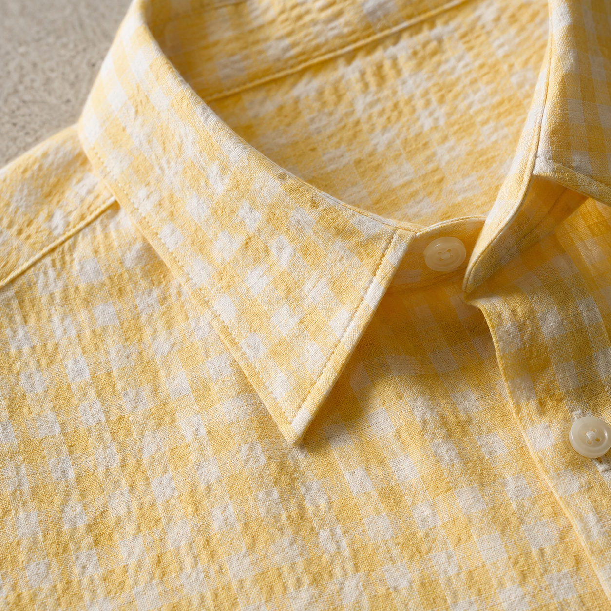 Dartmouth Yellow Gingham Short Sleeve Shirt