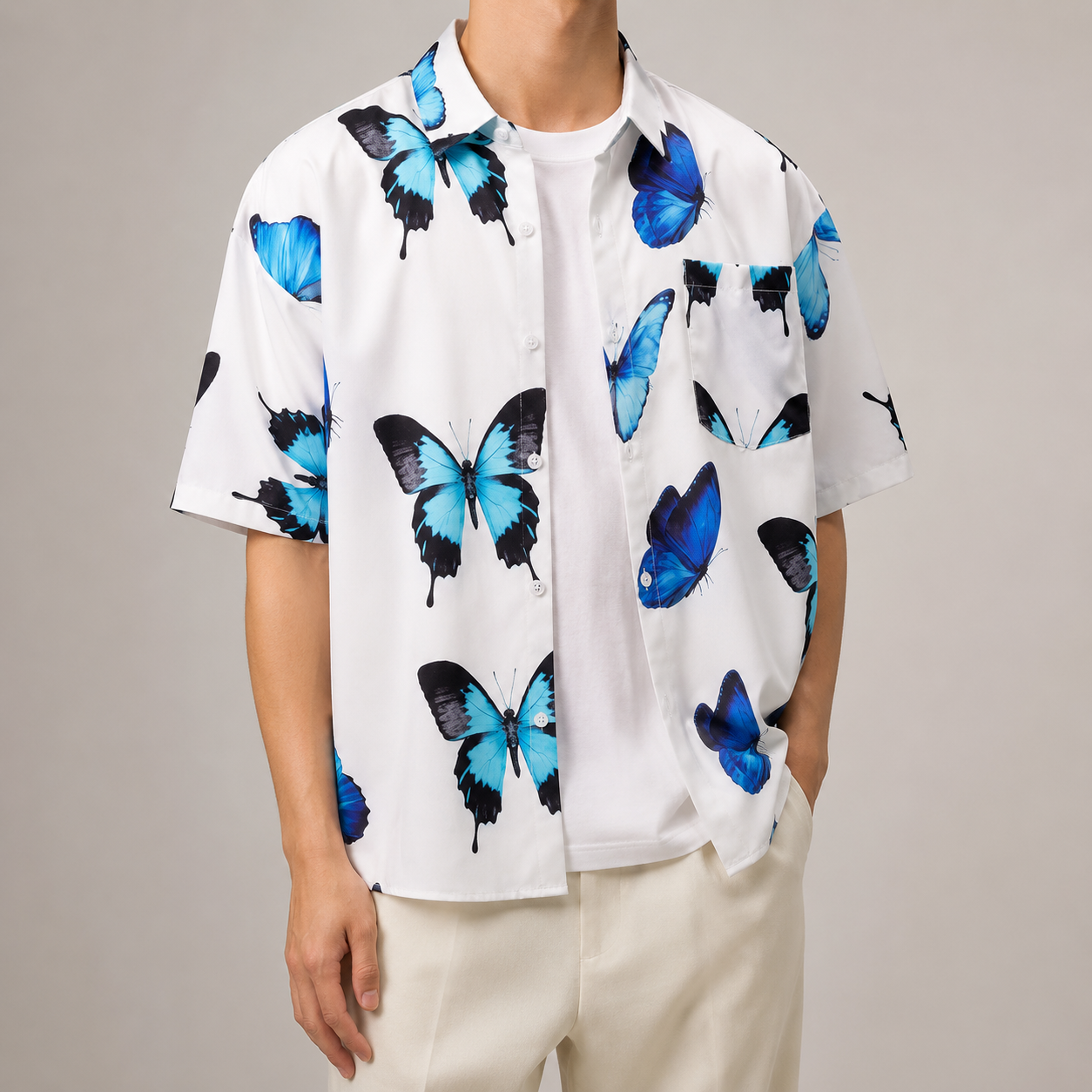 Fowey Tropical Print Short Sleeve Shirt