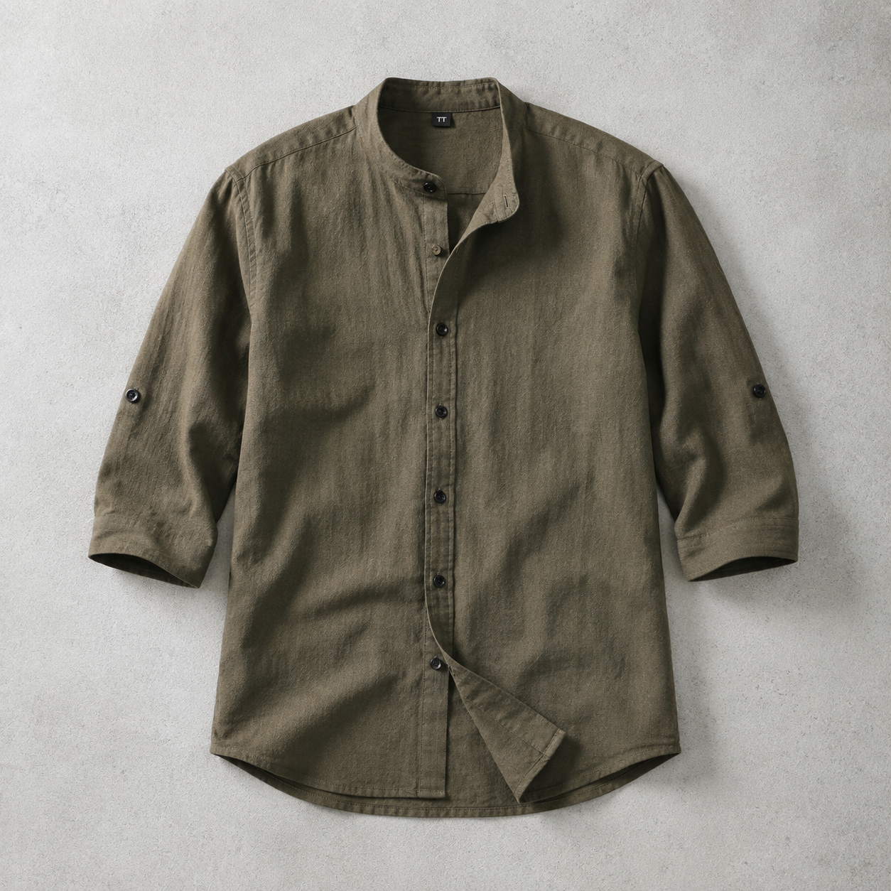 Truro Band Collar Three Quarter Sleeve Shirt