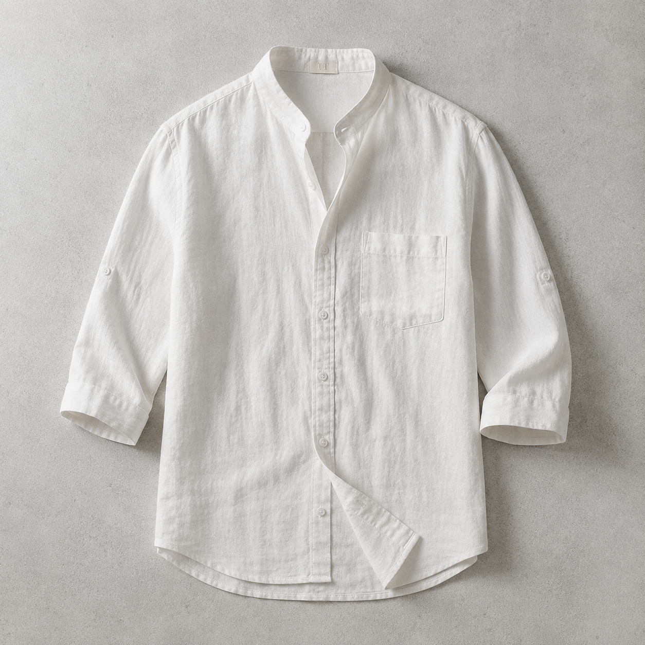 Truro Band Collar Three Quarter Sleeve Shirt
