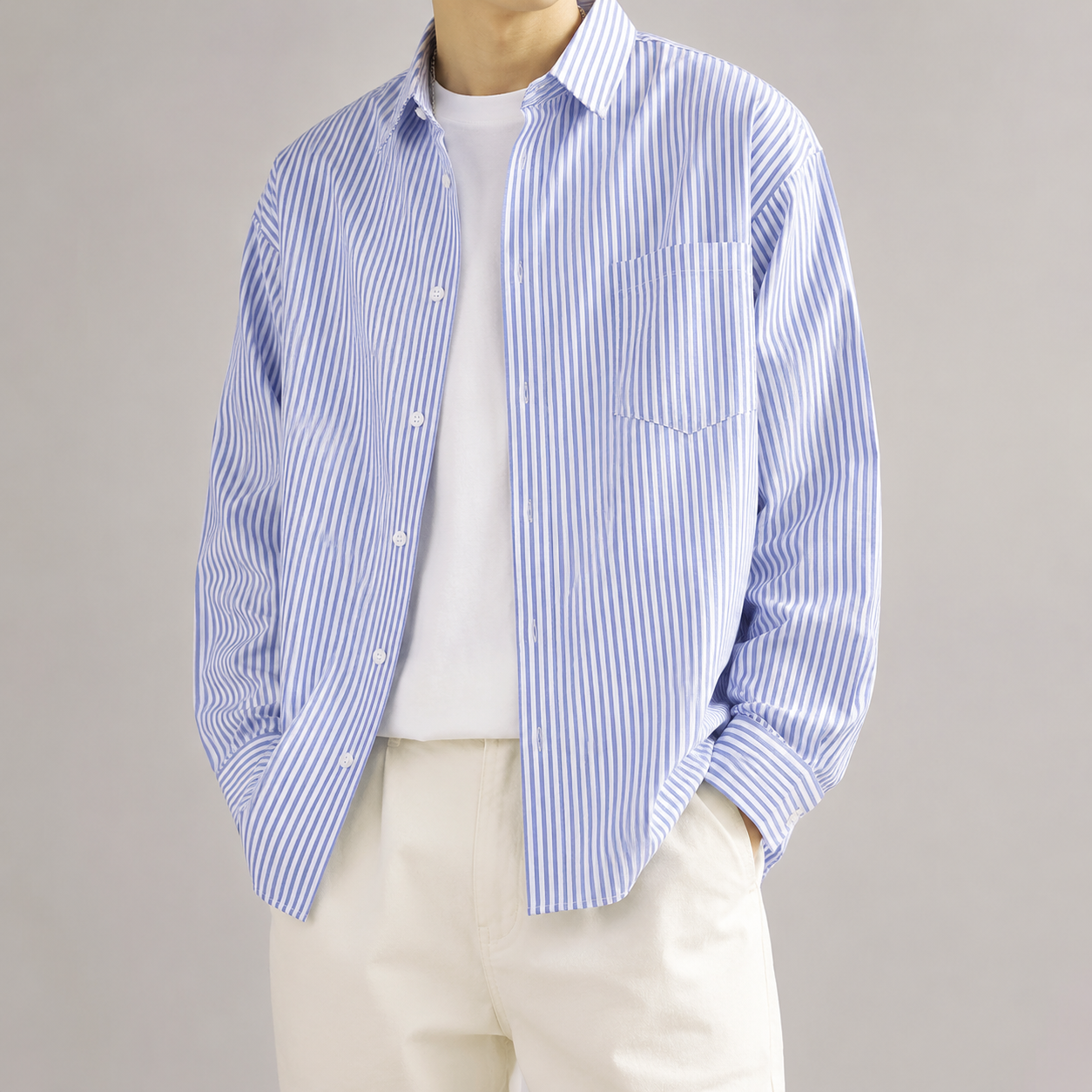 Ronda Striped Long Sleeve Overshirt