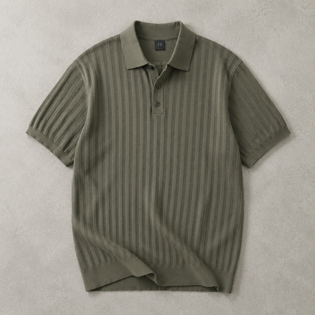 Cadaques Ribbed Knit Polo Shirt