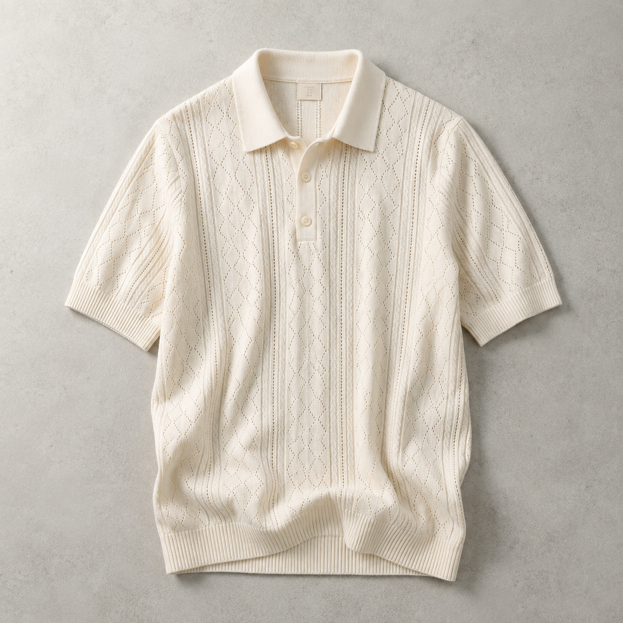 Sitges Pointelle Knit Polo Shirt
