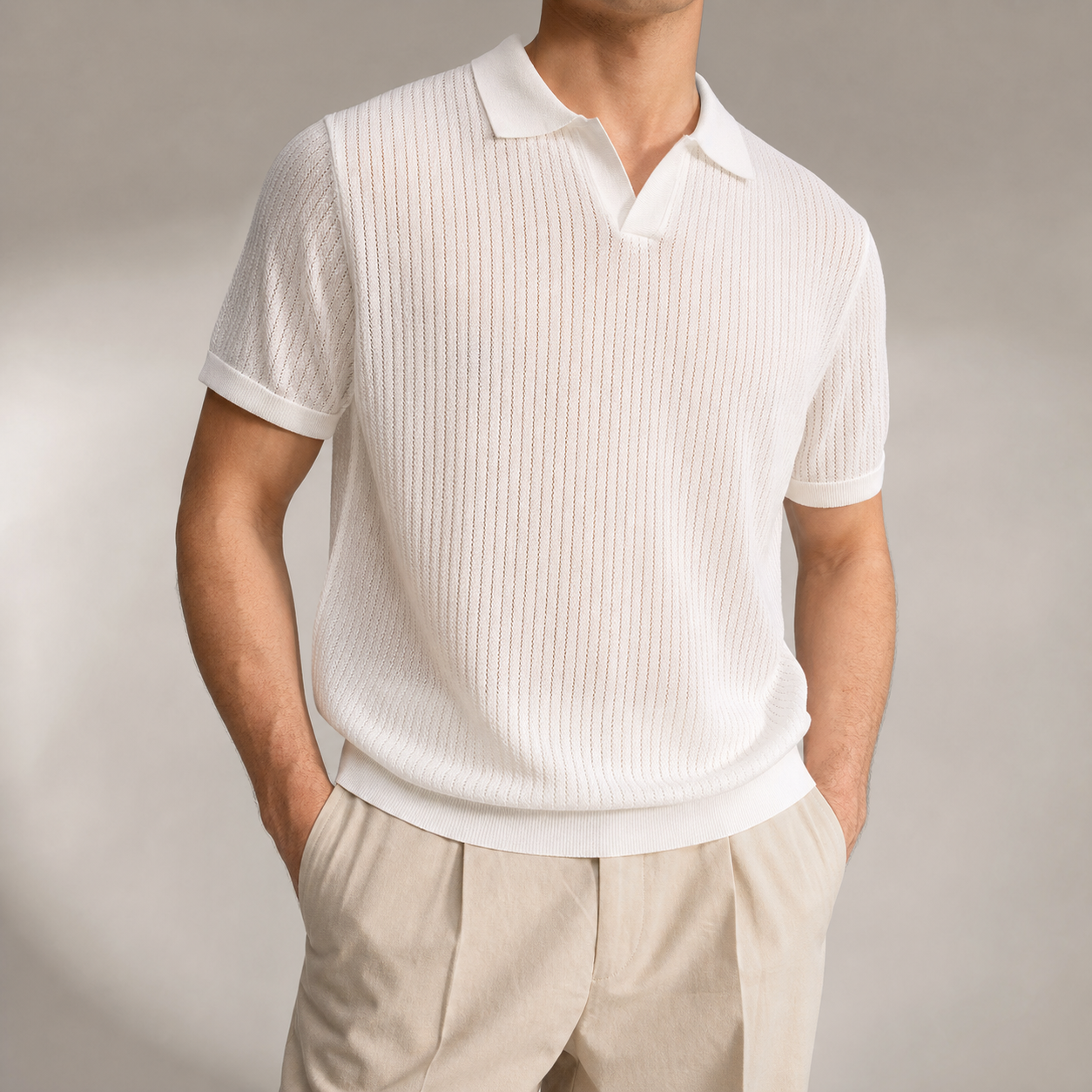 Bilbao Open Collar Knit Polo Shirt