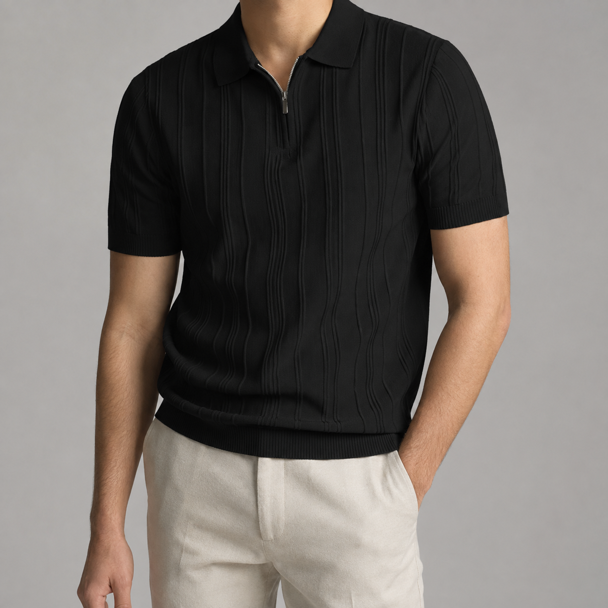 Oviedo Quarter Zip Knit Polo Shirt