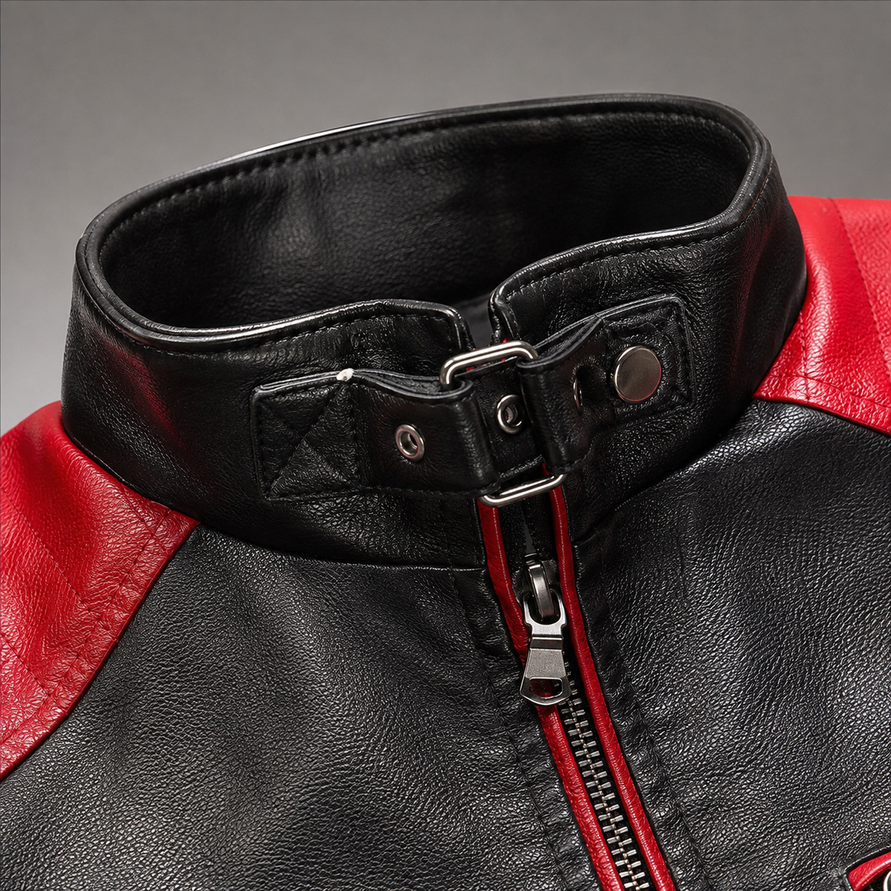 Toledo Color Block Faux Leather Biker Jacket