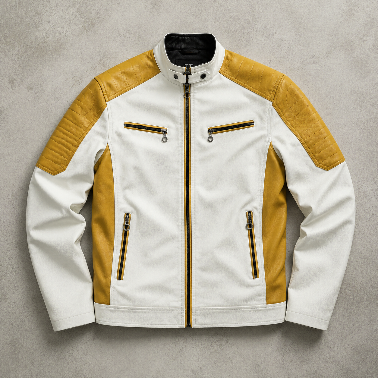 Toledo Color Block Faux Leather Biker Jacket