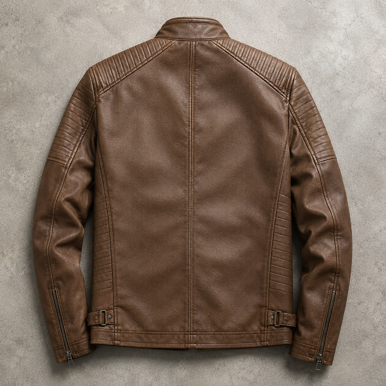 Granada Quilted Shoulder Faux Leather Jacket