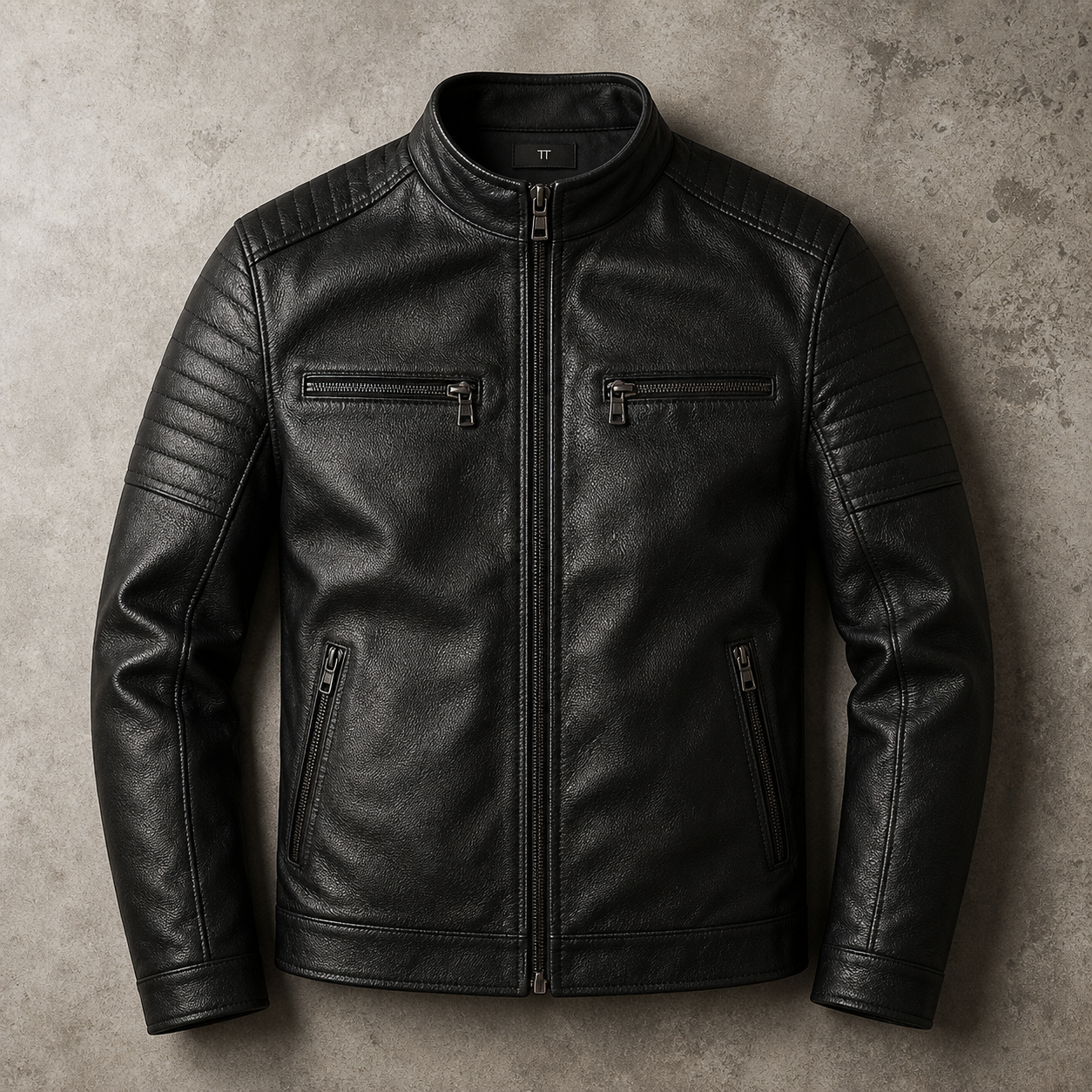 Granada Quilted Shoulder Faux Leather Jacket