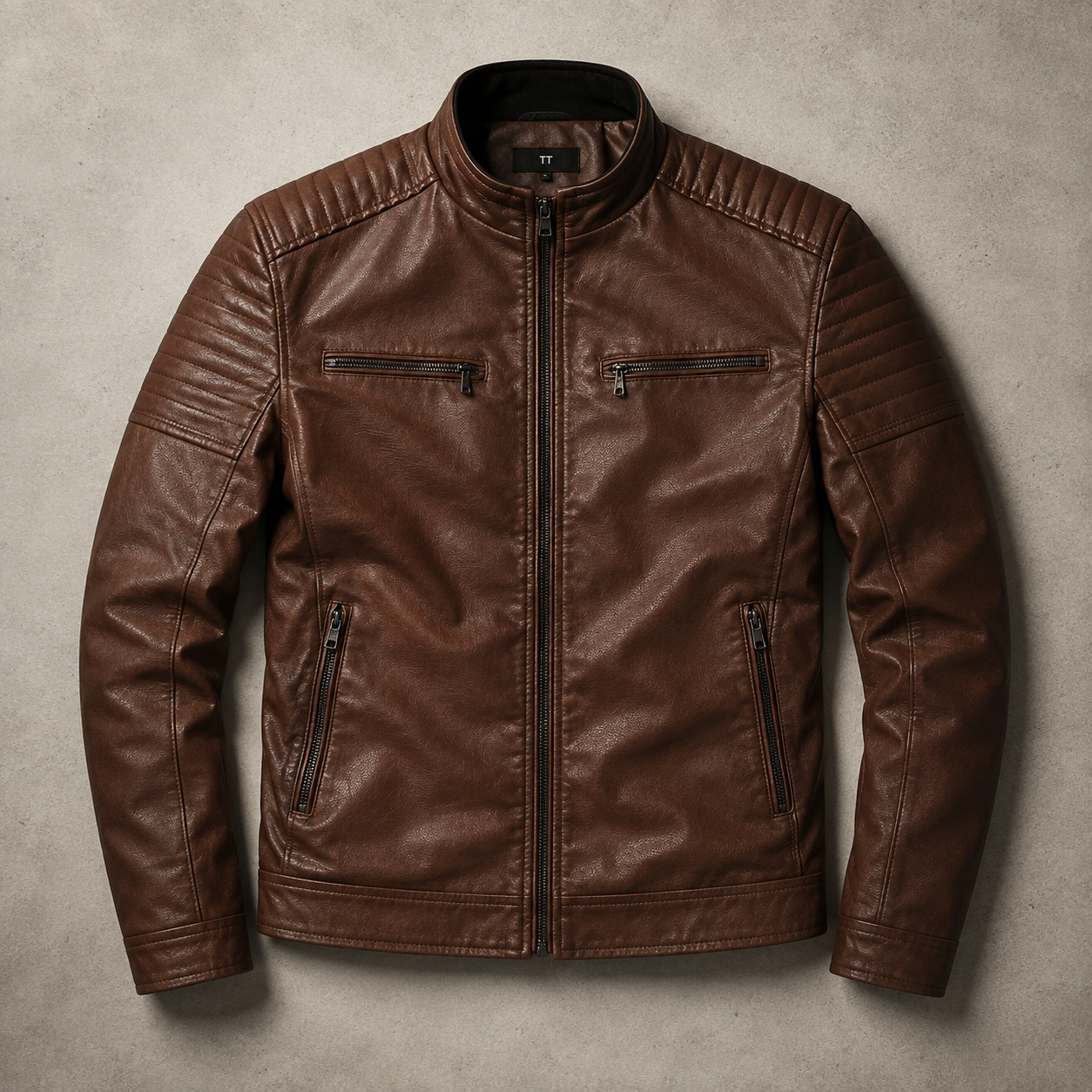 Granada Quilted Shoulder Faux Leather Jacket