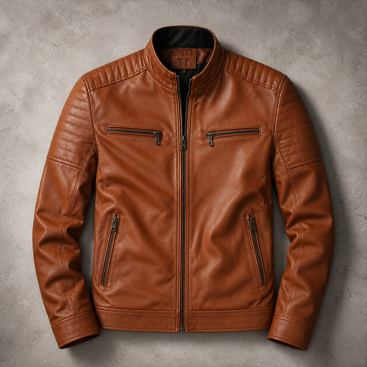 Granada Quilted Shoulder Faux Leather Jacket