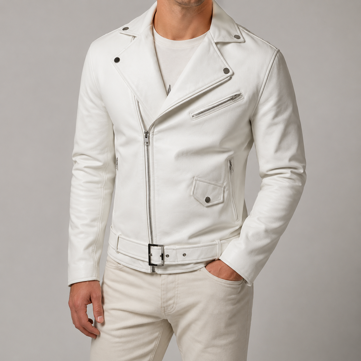 Cordoba Asymmetric Zip Faux Leather Moto Jacket
