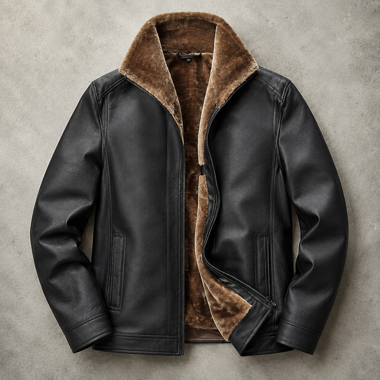 Valencia Faux Fur Lined Leather Style Jacket
