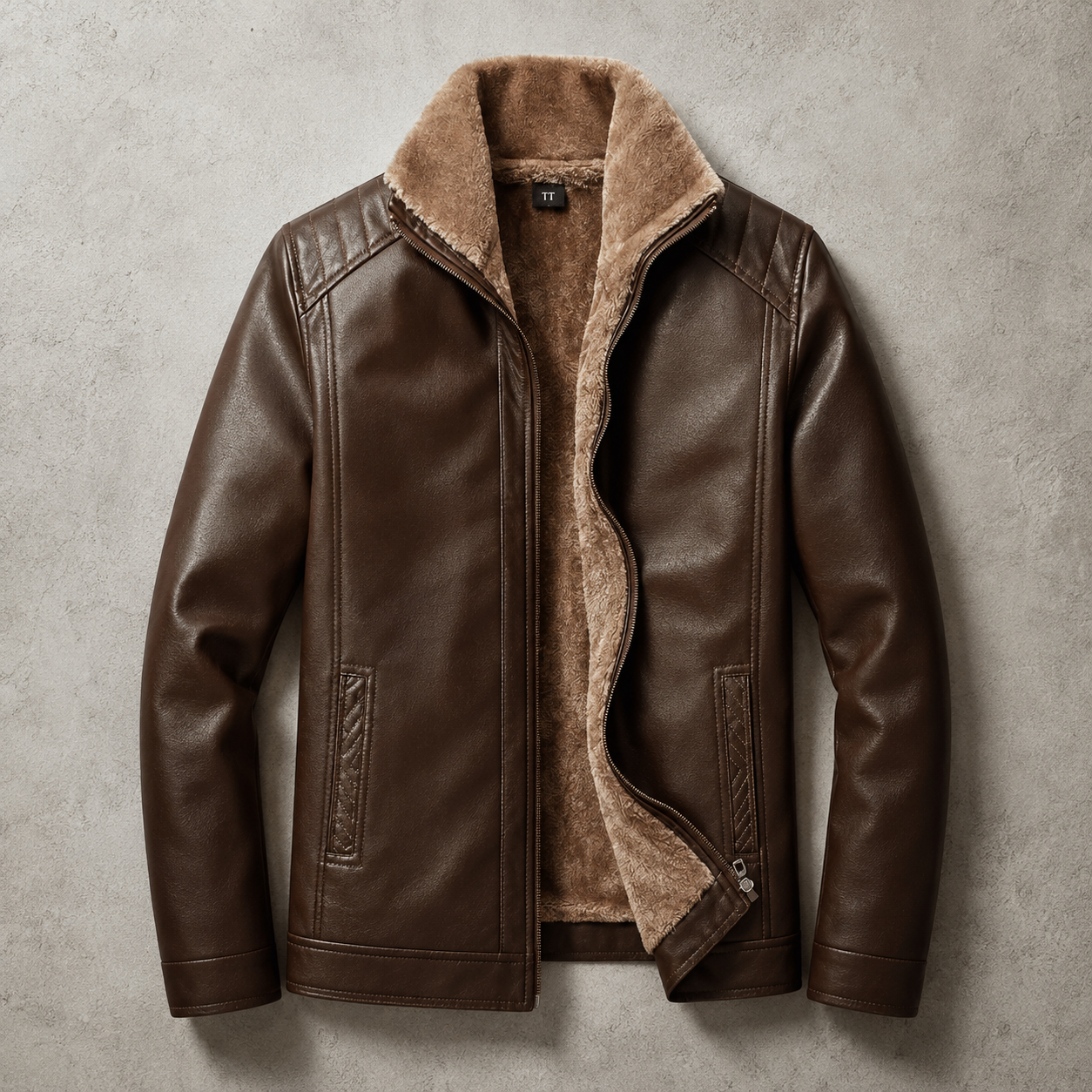 Valencia Faux Fur Lined Leather Style Jacket