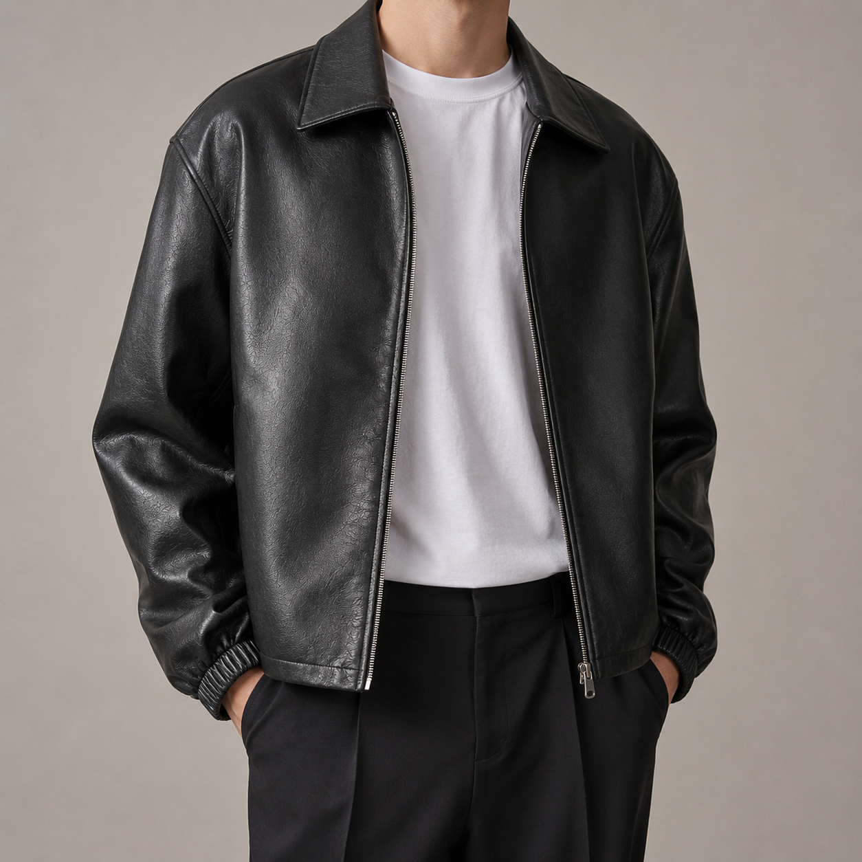 Alicante Boxy Faux Leather Jacket