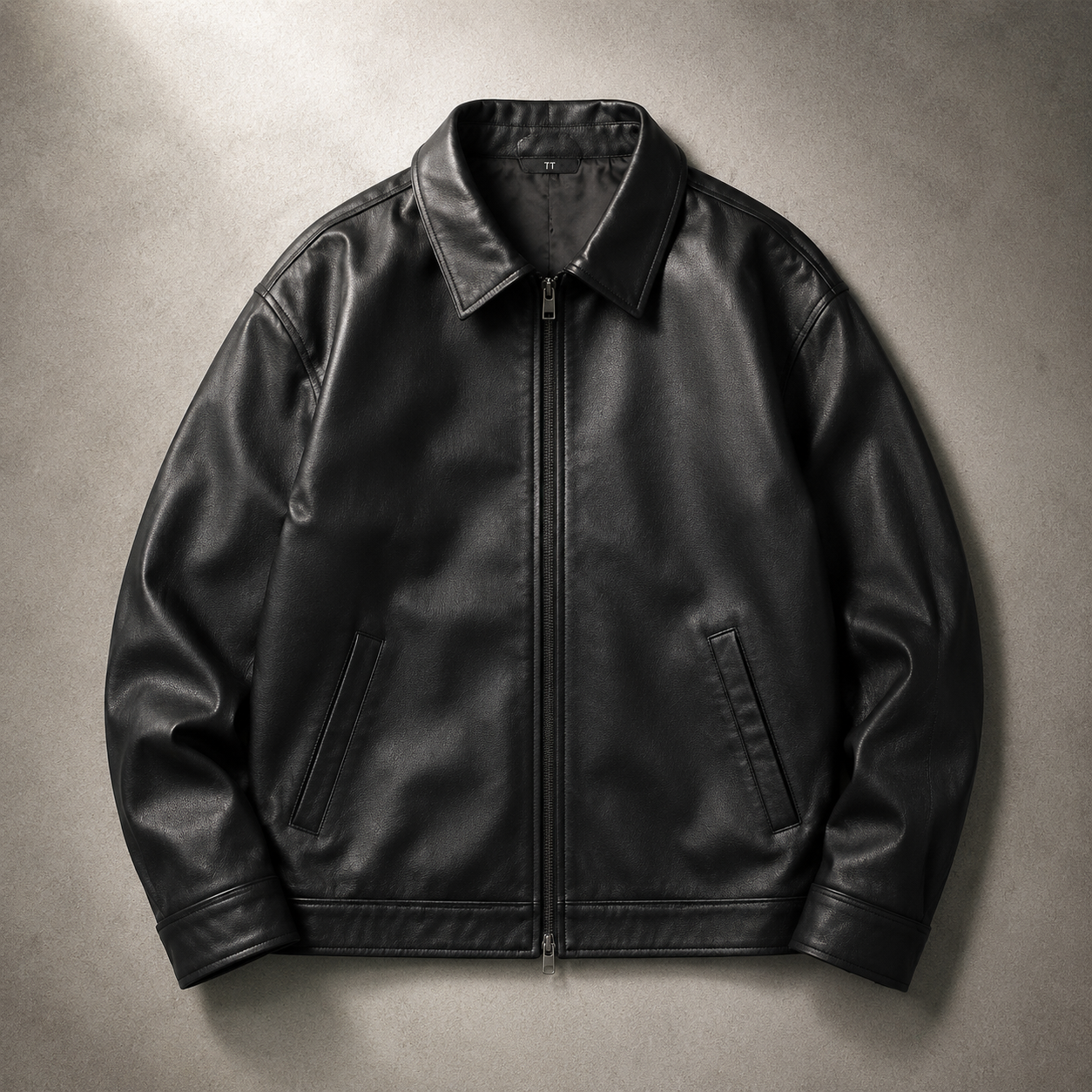 Lagos Relaxed Zip Front Faux Leather Jacket