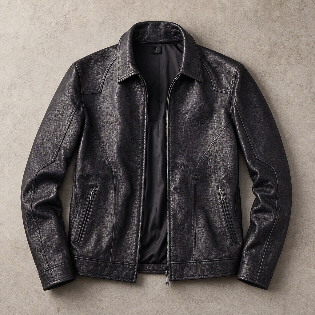 Coimbra Panelled Slim Faux Leather Jacket