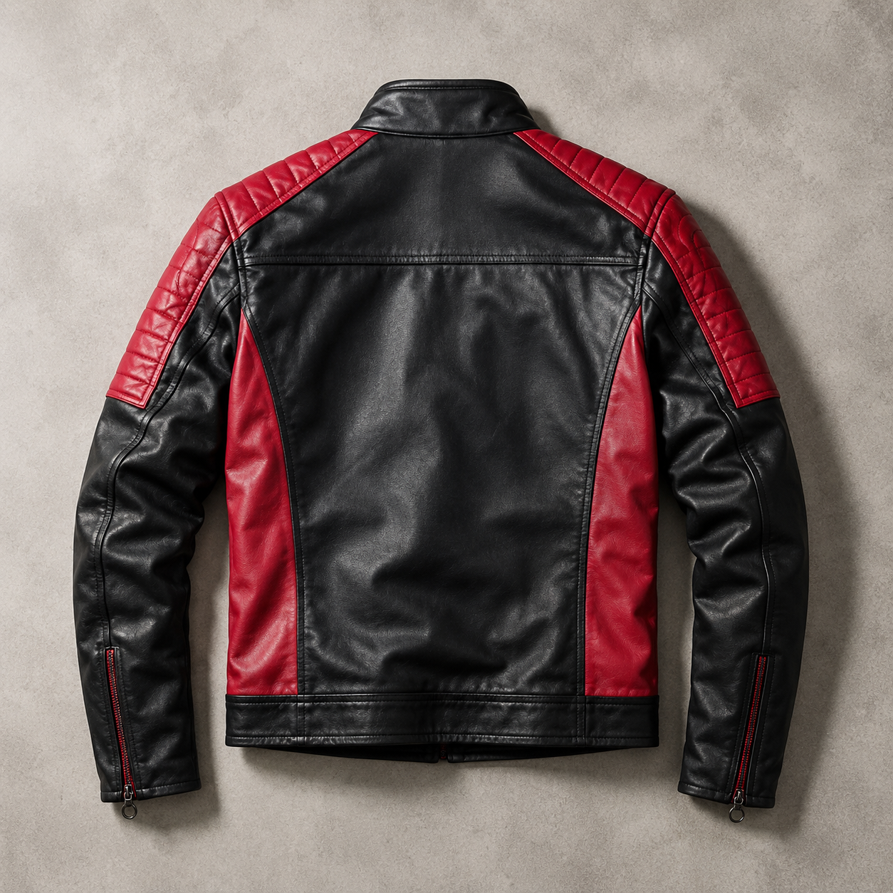 Braga Colour Block Stand Collar Moto Jacket