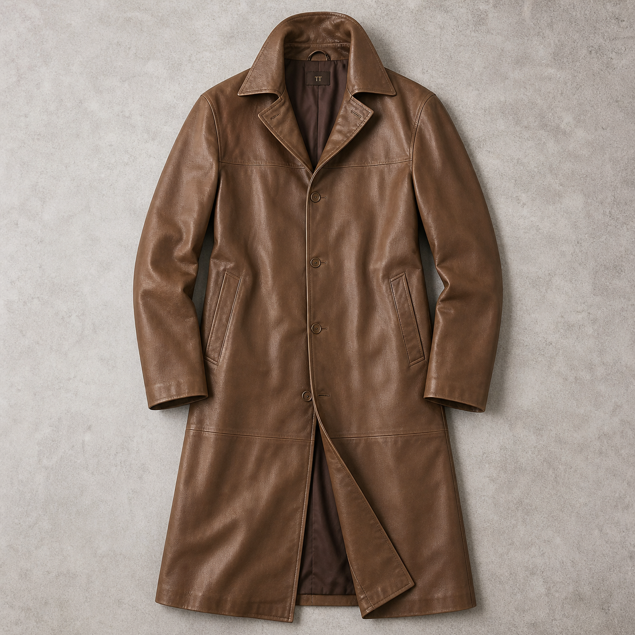 Porto Longline Faux Leather Trench Coat