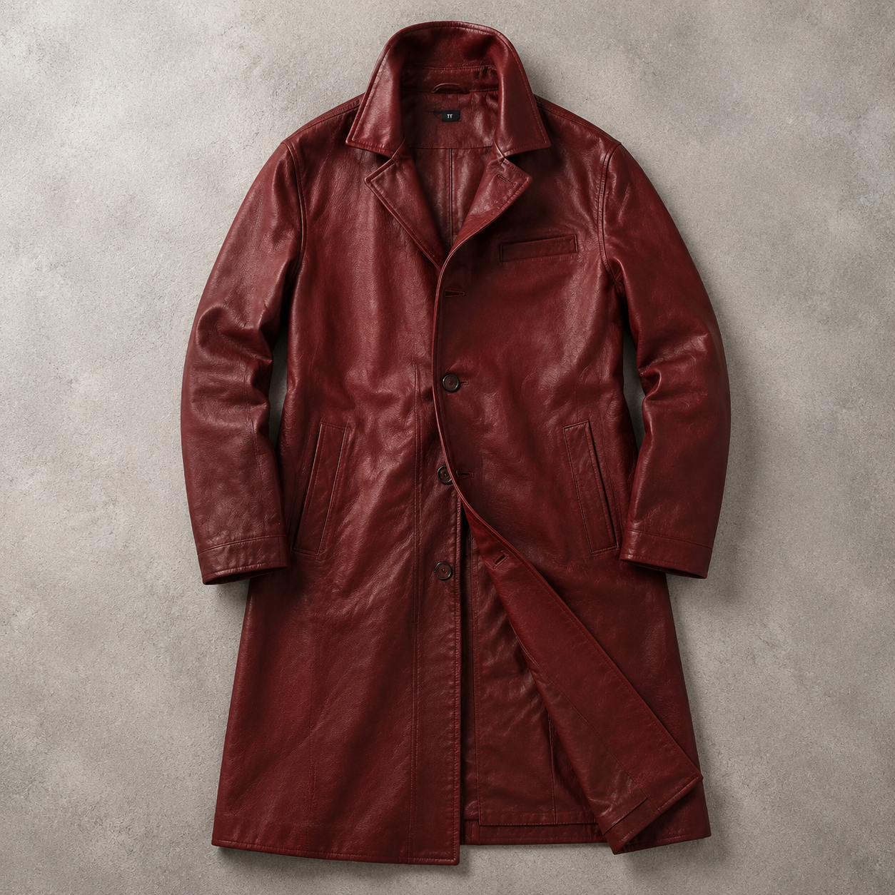 Porto Longline Faux Leather Trench Coat