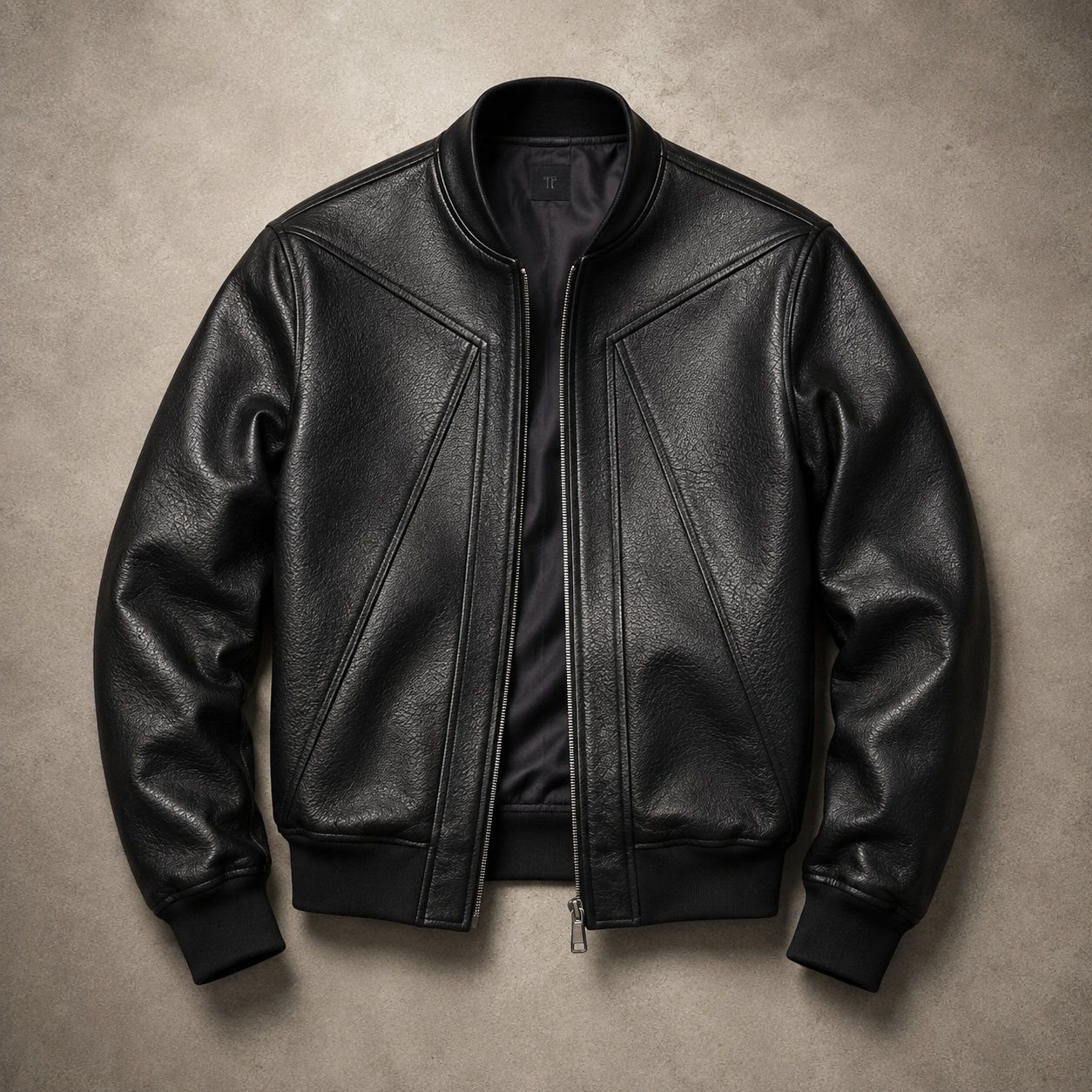 Aveiro Cropped Faux Leather Bomber Jacket
