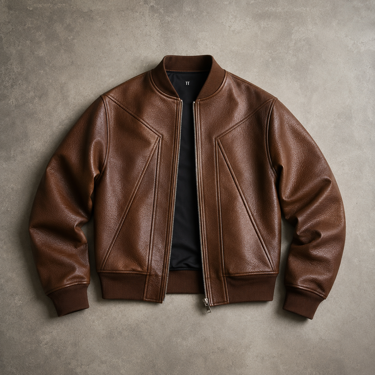 Aveiro Cropped Faux Leather Bomber Jacket