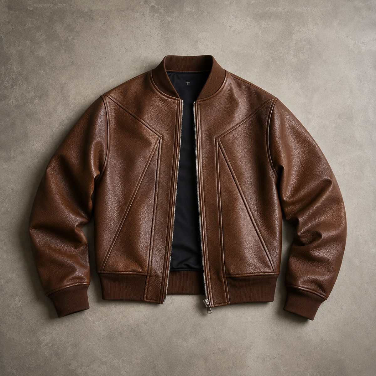 Aveiro Cropped Faux Leather Bomber Jacket