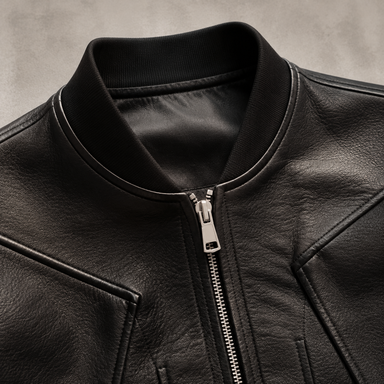 Aveiro Cropped Faux Leather Bomber Jacket