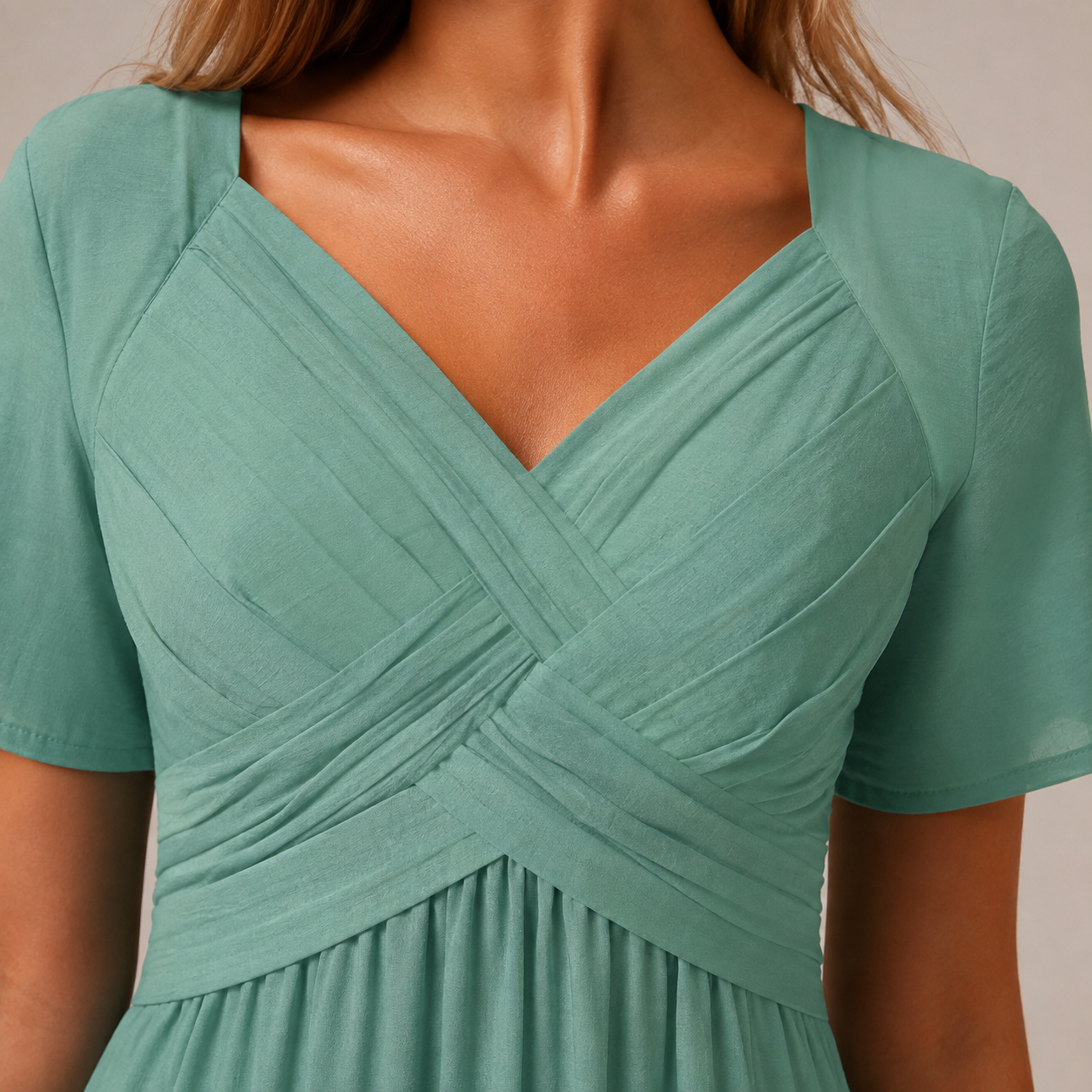 Villefranche Crossover V Neck Pocket Midi Dress