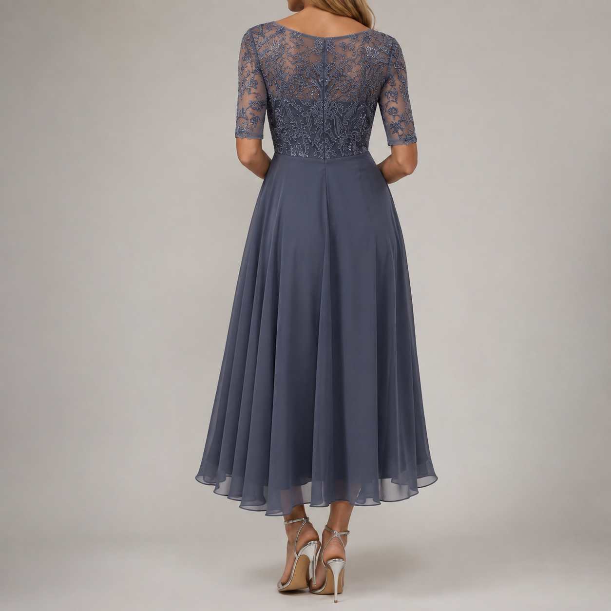 Beaulieu Lace Bodice Chiffon Occasion Dress