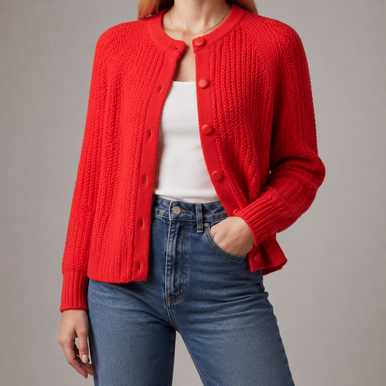 Bonnieux Chunky Ribbed Button Front Cardigan
