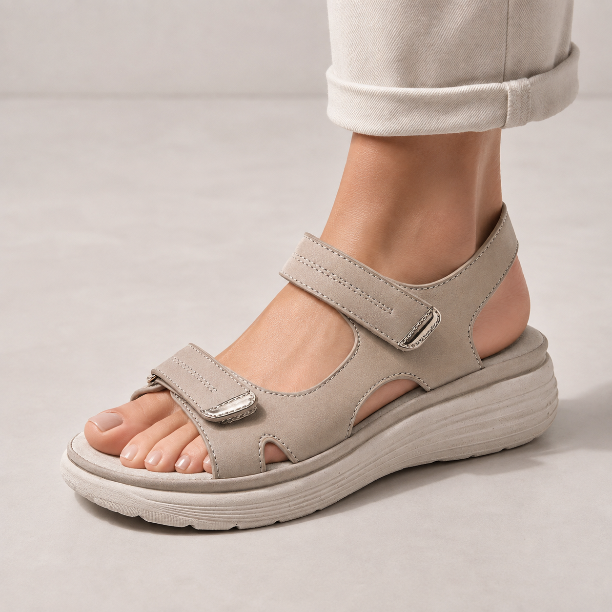 Arezzo Adjustable Strap Wedge Walking Sandal