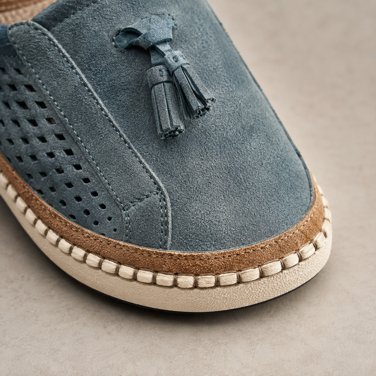 Volterra Perforated Tassel Slip On Sneaker