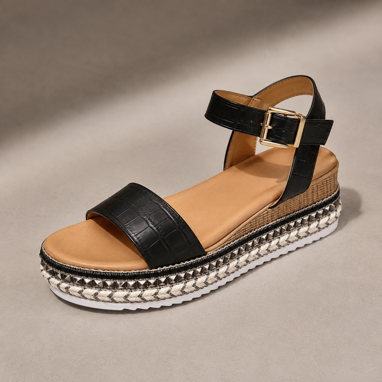 Pienza Buckle Ankle Strap Platform Sandal