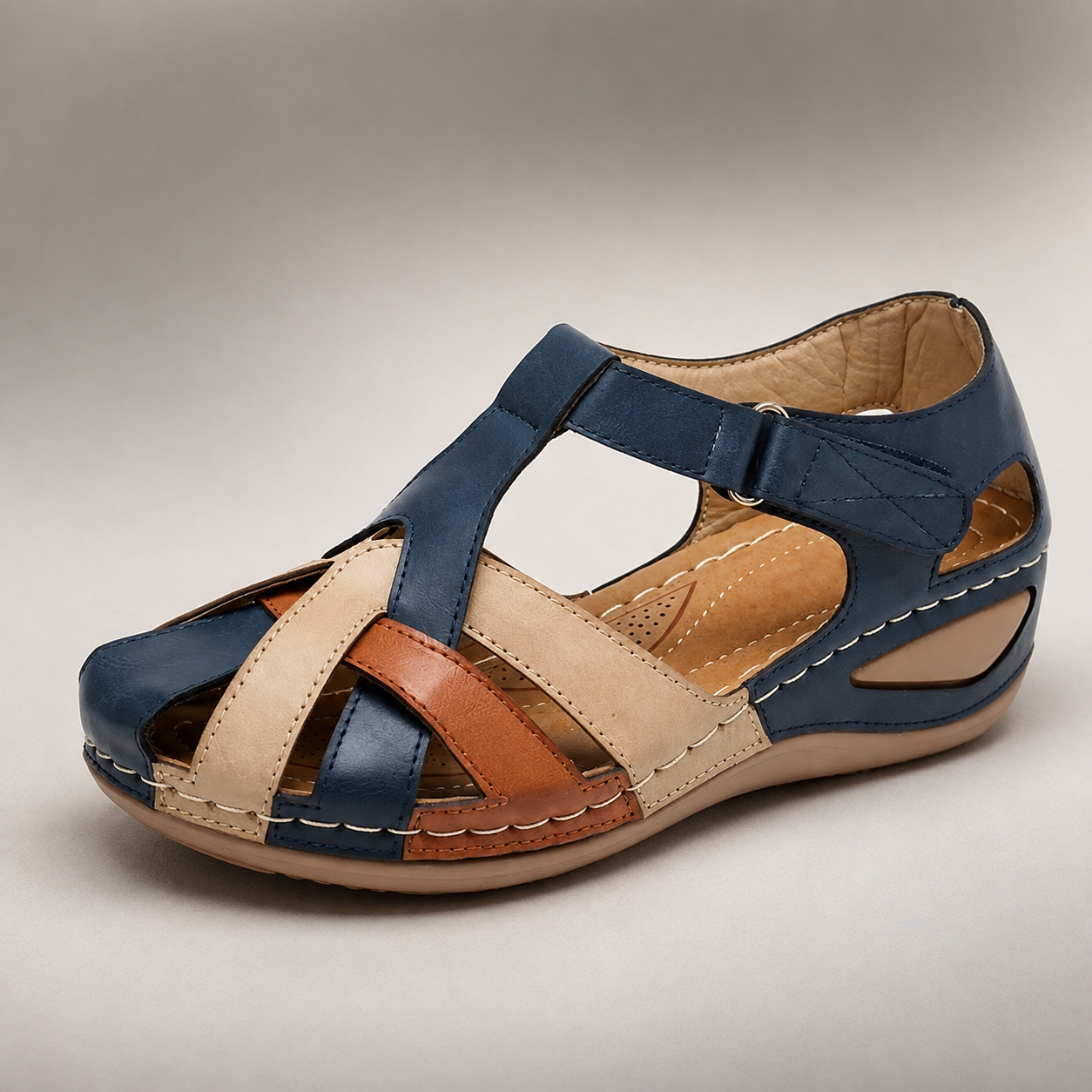 Montalcino Closed Toe Crisscross Wedge Sandal