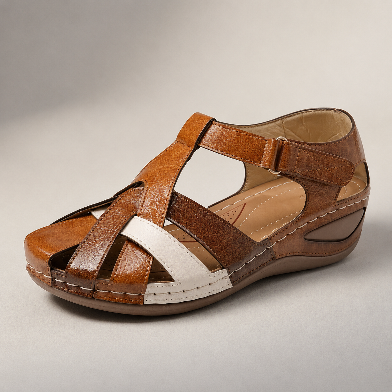 Montalcino Closed Toe Crisscross Wedge Sandal