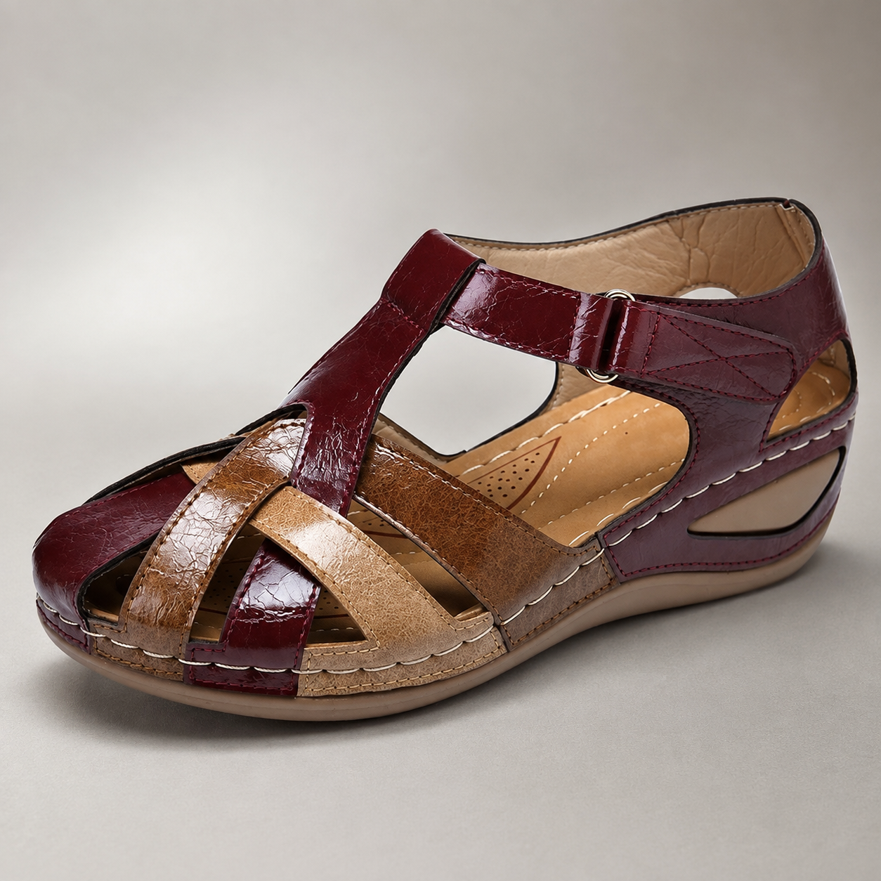 Montalcino Closed Toe Crisscross Wedge Sandal