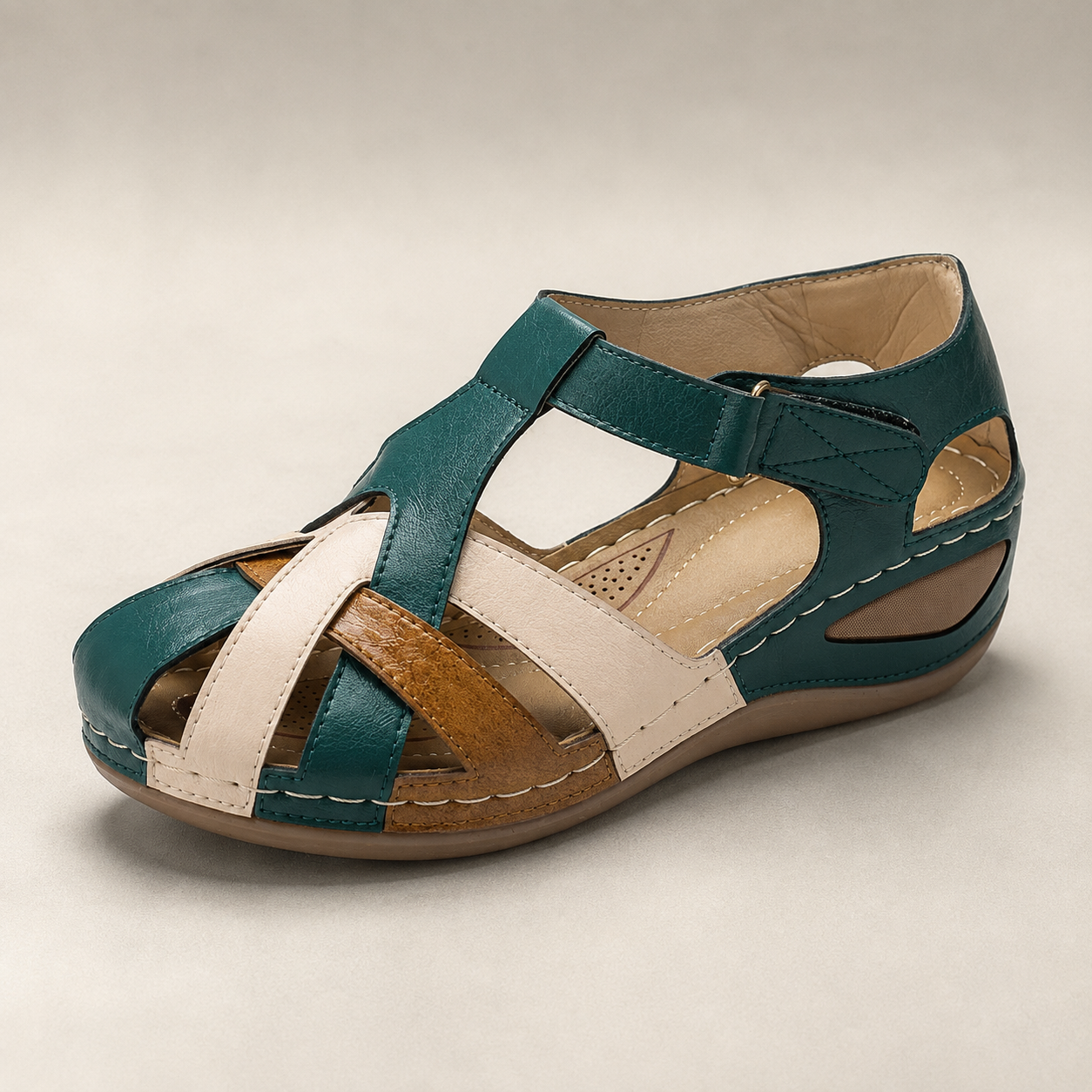 Montalcino Closed Toe Crisscross Wedge Sandal